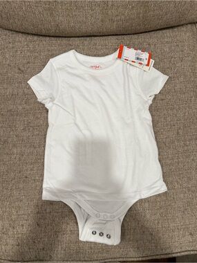 Cat & Jack White Short-Sleeve adaptive Bodysuit